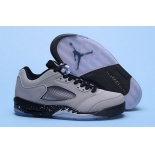 Wholesale Cheap Air Jordan 5 Retro Low Shoes Wolf grey/black
