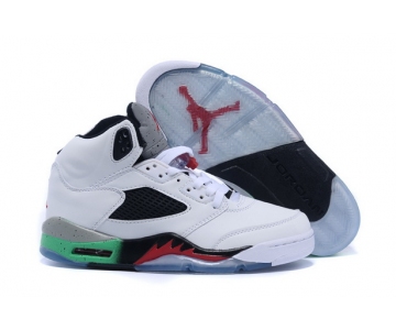 Wholesale Cheap Air Jordan 5 Retro Shoes White/red-green-black