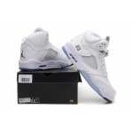 Wholesale Cheap Air Jordan 5 Retro Shoes white/Metallic Silver