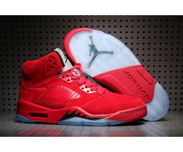 Wholesale Cheap Air Jordan 5 Suede University Red/Black-Silver