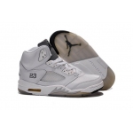 Wholesale Cheap Air Jordan 5 white metallic Shoes White/silver