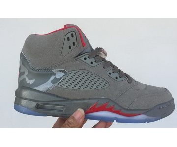 Wholesale Cheap BAPE x Trophy Room x Air Jordan 5 Camo Dark Stucco/River Rock/University Red