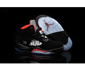 Wholesale Cheap Supreme x Air Jordan 5 Shoes Black/red-gray