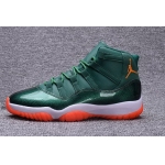 Wholesale Cheap Air Jordan 11 72-10 Custom Green/White-Yellow-Orange