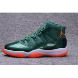 Wholesale Cheap Air Jordan 11 72-10 Custom Green/White-Yellow-Orange