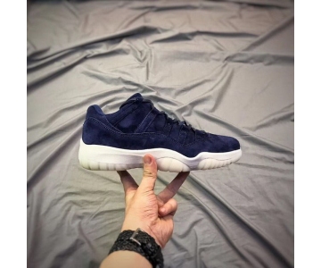 Wholesale Cheap Air Jordan 11 Jeter Re2pect Low Deep Blue/White
