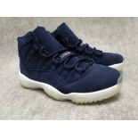 Wholesale Cheap Air Jordan 11 Jeter Re2pect Navy Suede/Deep Blue-White