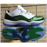 Wholesale Cheap Air Jordan 11 Low Easter White/Emerald Rise-Black