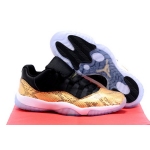 Wholesale Cheap Air Jordan 11 Low Golden Snake Gold/black-white