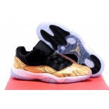 Wholesale Cheap Air Jordan 11 Low Golden Snake Gold/black-white