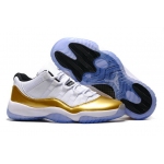 Wholesale Cheap Air Jordan 11 Low Olympic White/Gold-Black