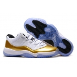 Wholesale Cheap Air Jordan 11 Low Olympic White/Gold-Black