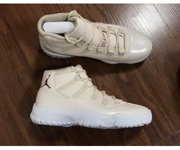 Wholesale Cheap Air Jordan 11 Maroon Custom Light Yellow/White-Red