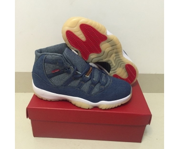 Wholesale Cheap Air Jordan 11 Retro Levis Denim/Red-Gum