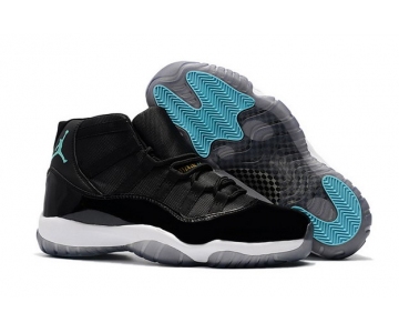 Wholesale Cheap Air Jordan 11 Retro Shoes Black/Crystal blue-white