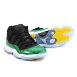 Wholesale Cheap Air Jordan 11 Retro Shoes Black/green-white