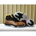 Wholesale Cheap Air Jordan XI 11 Customs Leopard Black/Yellow