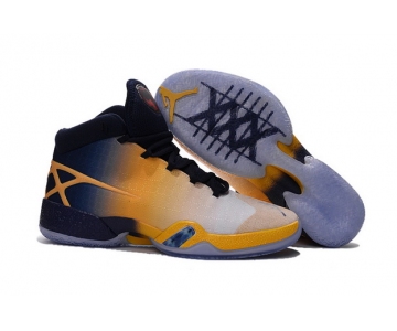 Wholesale Cheap Air Jordan 30 XXX Shoes Yellow/Black-Grey-Blue