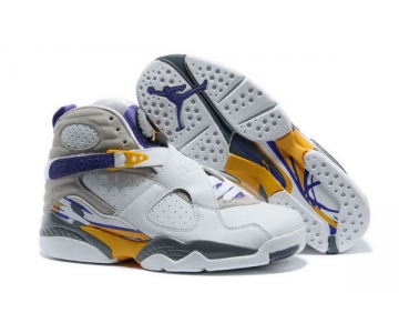 Wholesale Cheap Air Jordan 8 Kobe 8 pe White/Grey-Blue-Yellow