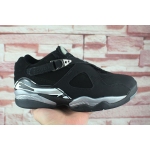 Wholesale Cheap Air Jordan 8 Low Chrome Black/Silver-White-Grey
