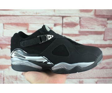 Wholesale Cheap Air Jordan 8 Low Chrome Black/Silver-White-Grey