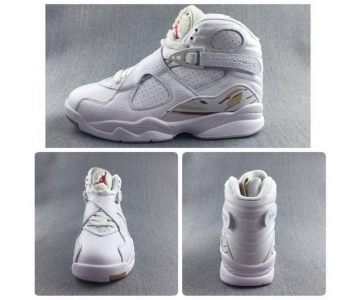 Wholesale Cheap Air Jordan 8 Retro White Ovo White/Blur Dark Gold-Varsity Red