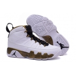 Wholesale Cheap Air Jordan 9 Statue Shoes White/Gold