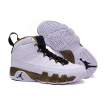 Wholesale Cheap Air Jordan 9 Statue Shoes White/Gold