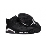 Wholesale Cheap Air Jordan 6 Black Cat Black/White