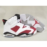 Wholesale Cheap Air Jordan 6 Carmine Shoes white/red-black