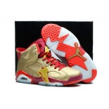 Wholesale Cheap Air Jordan 6 Retro Shoes Gold/red