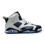 Wholesale Cheap Air Jordan 6 Retro Shoes White/Dark Blue
