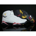 Wholesale Cheap Air Jordan 7 Retro Shoes White/Yellow/Red