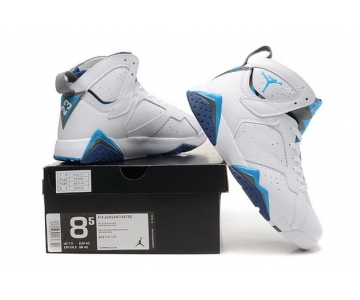 Wholesale Cheap Air Jordan 7 Retro Shoes white/French blue