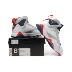 Wholesale Cheap Air Jordan 7 Retro Shoes white/blue-red-silver