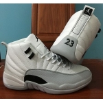 Wholesale Cheap Air Jordan 12 Barons White/Black-Wolf Grey