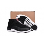 Wholesale Cheap Air Jordan 12 Black Nylon Black/White-Gym Red