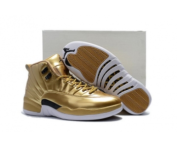 Wholesale Cheap Air Jordan 12 Metal Gold Gold Black White