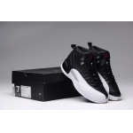 Wholesale Cheap Air Jordan 12 Playoffs Cleat Shoes Black/Gym Red-White-Metallic Silver