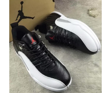Wholesale Cheap Air Jordan 12 Playoffs Low Black White Red