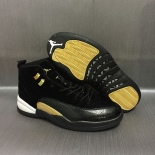 Wholesale Cheap Air Jordan 12 Retro Custom Shoes Black/Gold-White