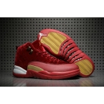 Wholesale Cheap Air Jordan 12 Retro Custom Shoes Red/Gold-White