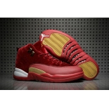 Wholesale Cheap Air Jordan 12 Retro Custom Shoes Red/Gold-White