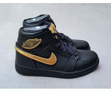 Wholesale Cheap Air Jordan 1 High BHM Black/Metallic Gold
