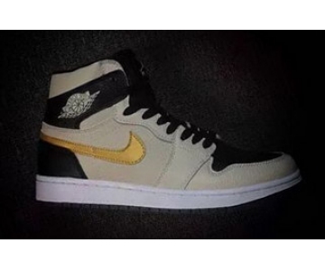 Wholesale Cheap Air Jordan 1 PRM Shoes White Grey/Black-Gold