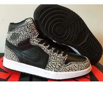 Wholesale Cheap Air Jordan 1 Retro Elephant Print Black/Cement-white