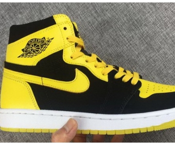 Wholesale Cheap Air Jordan 1 Retro Shoes Yellow/Black-White