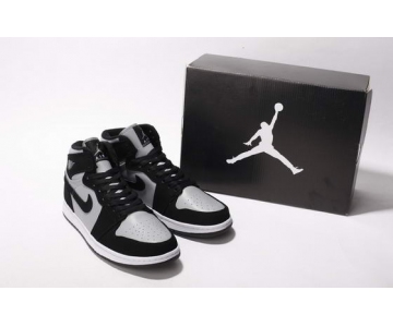 Wholesale Cheap Air Jordan I New Shoes Black/Shadow Grey-White