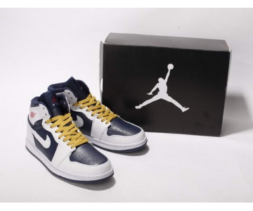 Wholesale Cheap Air Jordan I New Shoes Dark blue/White