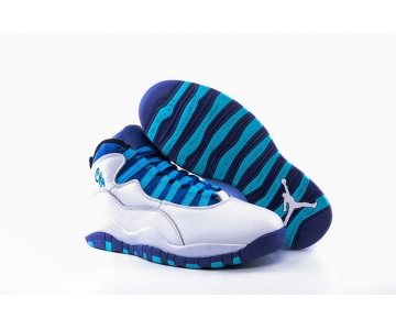 Wholesale Cheap Air Jordan 10 Charlotte White/Concord-Blue Lagoon-Black